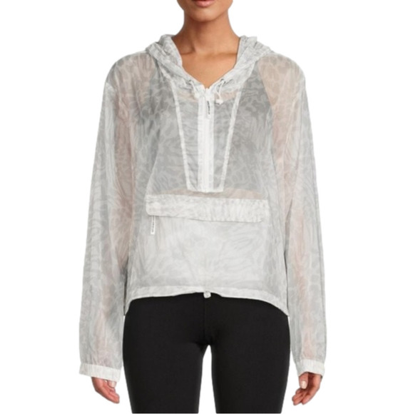 NWT Icy Leopard Print Windbreaker Jacket - Picture 1 of 6